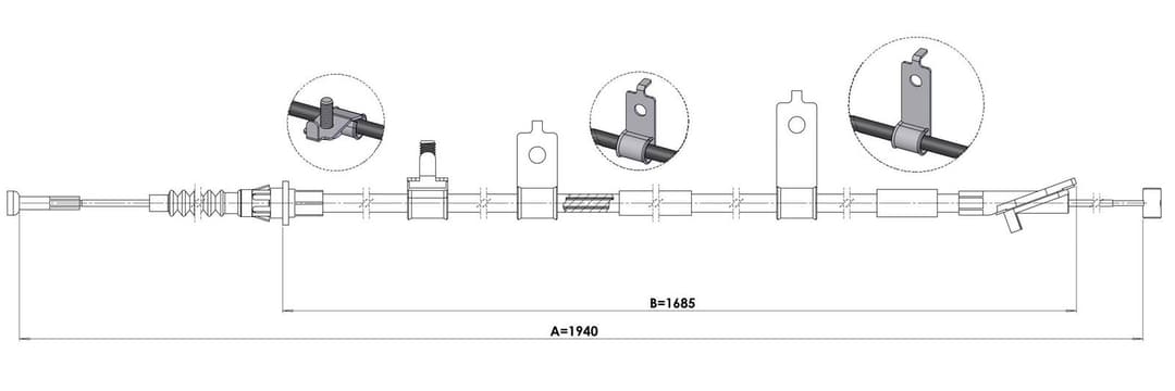 Cablu, frana de parcare METZGER 1.MA006