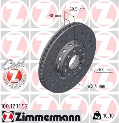 Disc frana ZIMMERMANN SPORT Z 100.1231.52