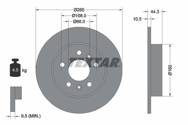 Disc frana TEXTAR 92065100