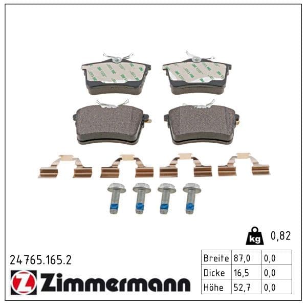 set placute frana,frana disc ZIMMERMANN 24765.165.2