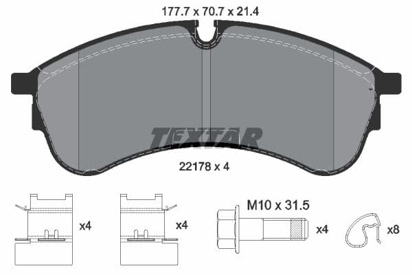 set placute frana,frana disc TEXTAR Q+ 2217801