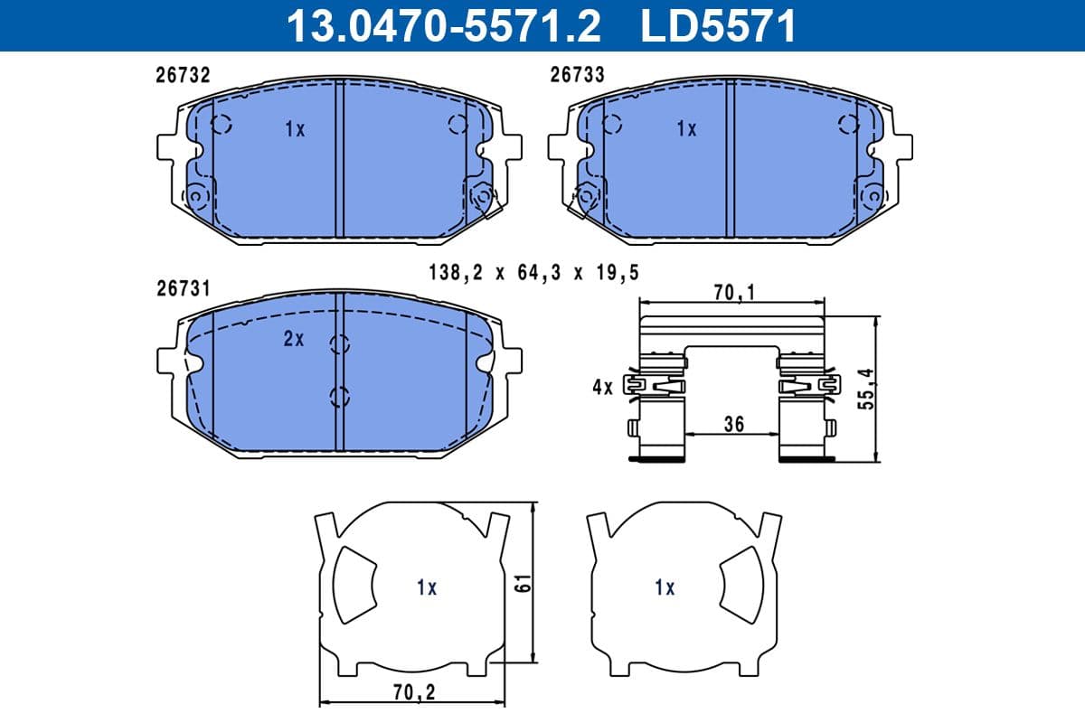 set placute frana,frana disc ATE Ceramic 13.0470-5571.2
