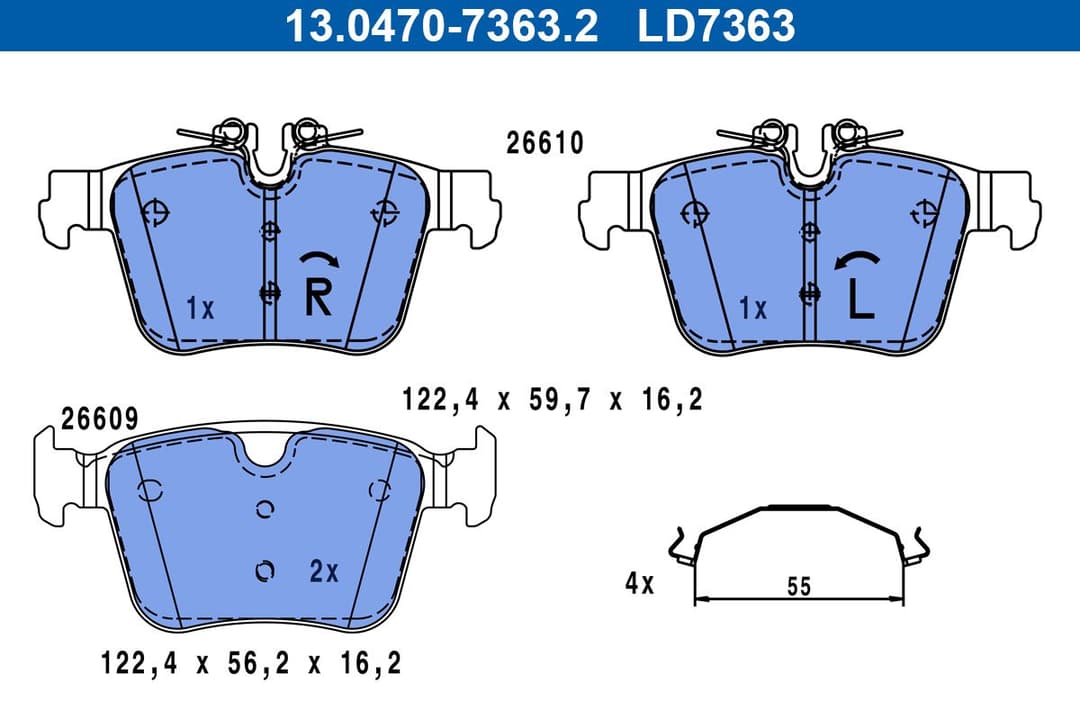 set placute frana,frana disc ATE Ceramic 13.0470-7363.2
