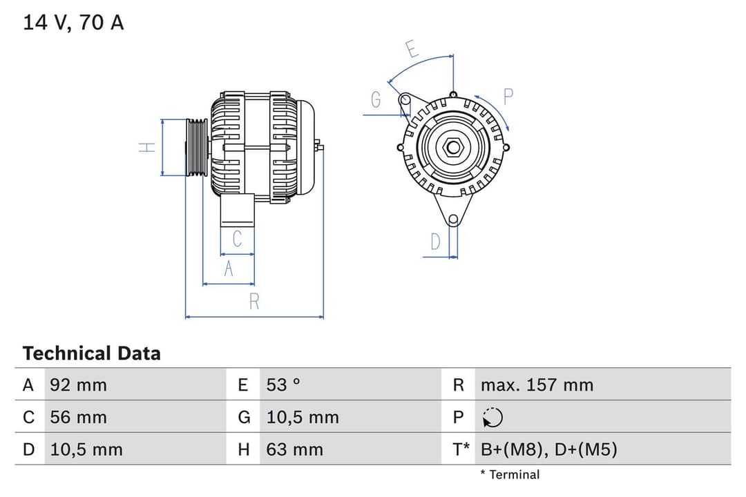 Generator / Alternator BOSCH 0 986 039 760