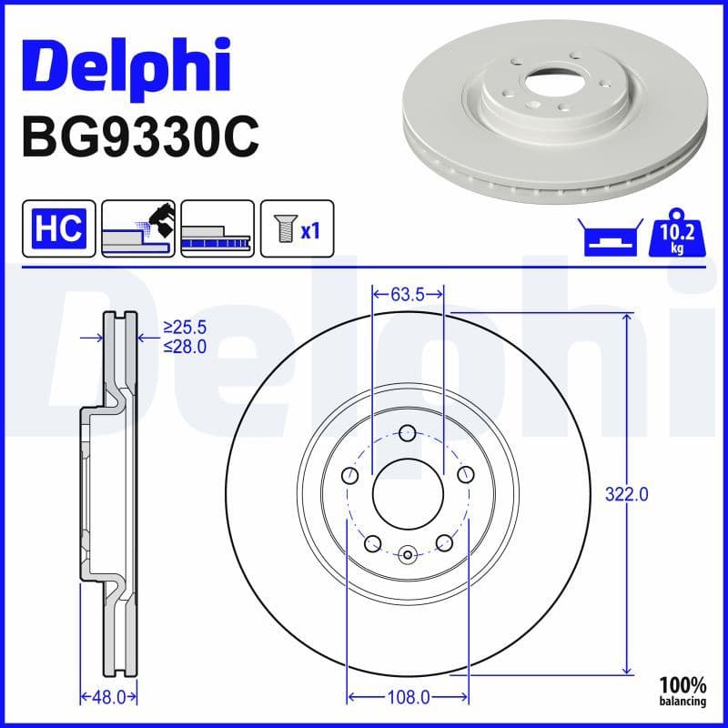 Disc frana DELPHI BG9330C