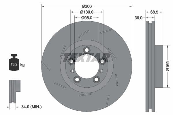 Disc frana TEXTAR PRO+ 92213905