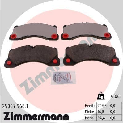 set placute frana,frana disc ZIMMERMANN rd:z 25007.968.1