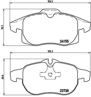 set placute frana,frana disc BREMBO P 10 011