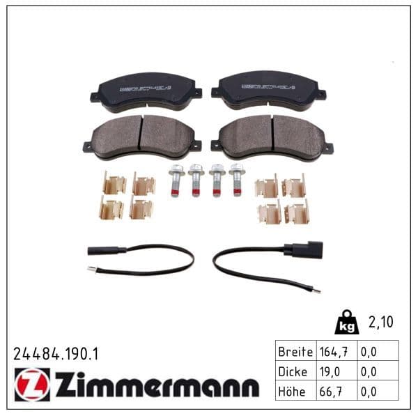 set placute frana,frana disc ZIMMERMANN 24484.190.1