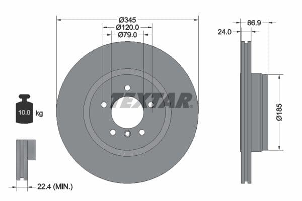 Disc frana TEXTAR PRO 92123203