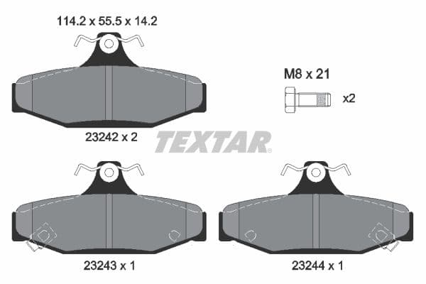 set placute frana,frana disc TEXTAR 2324201