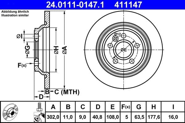 Disc frana ATE 24.0111-0147.1