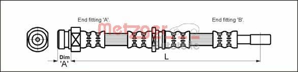 Furtun frana METZGER 4113315