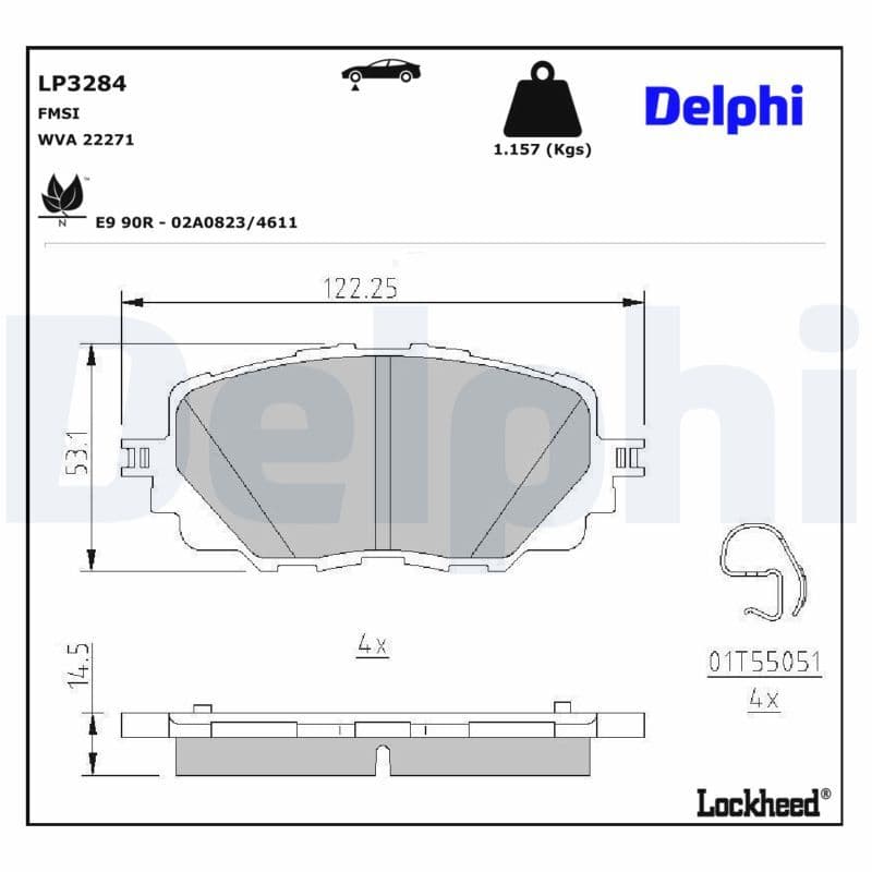 set placute frana,frana disc DELPHI LP3284