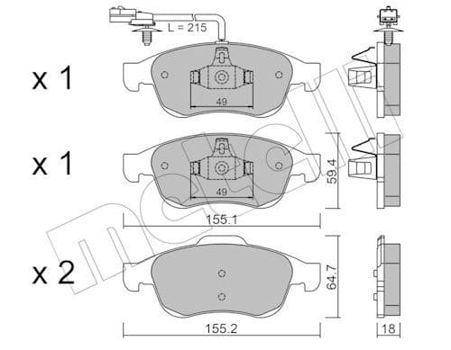 set placute frana,frana disc METELLI 22-0817-3