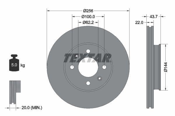 Disc frana TEXTAR PRO 92304603