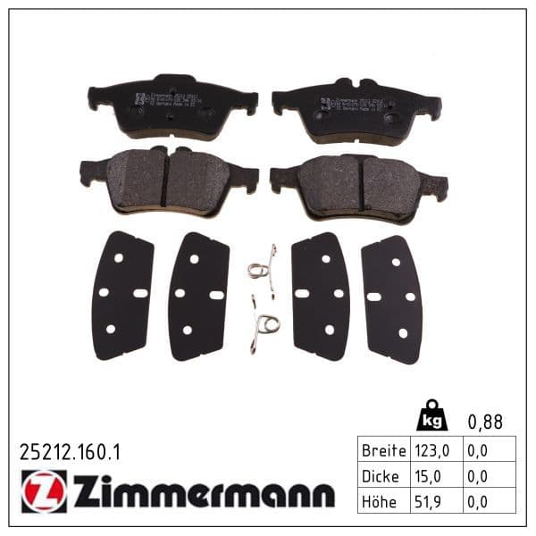 set placute frana,frana disc ZIMMERMANN 25212.160.1
