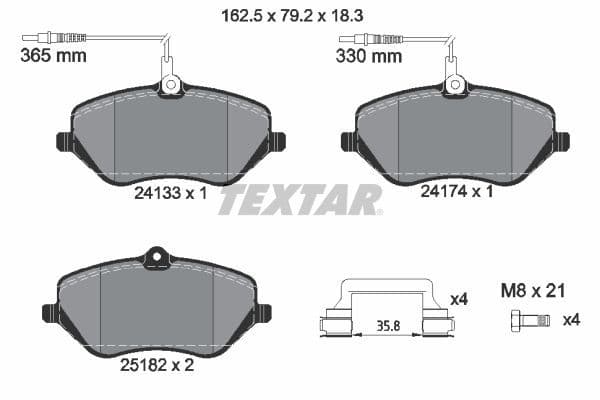 set placute frana,frana disc TEXTAR Q+ 2413303