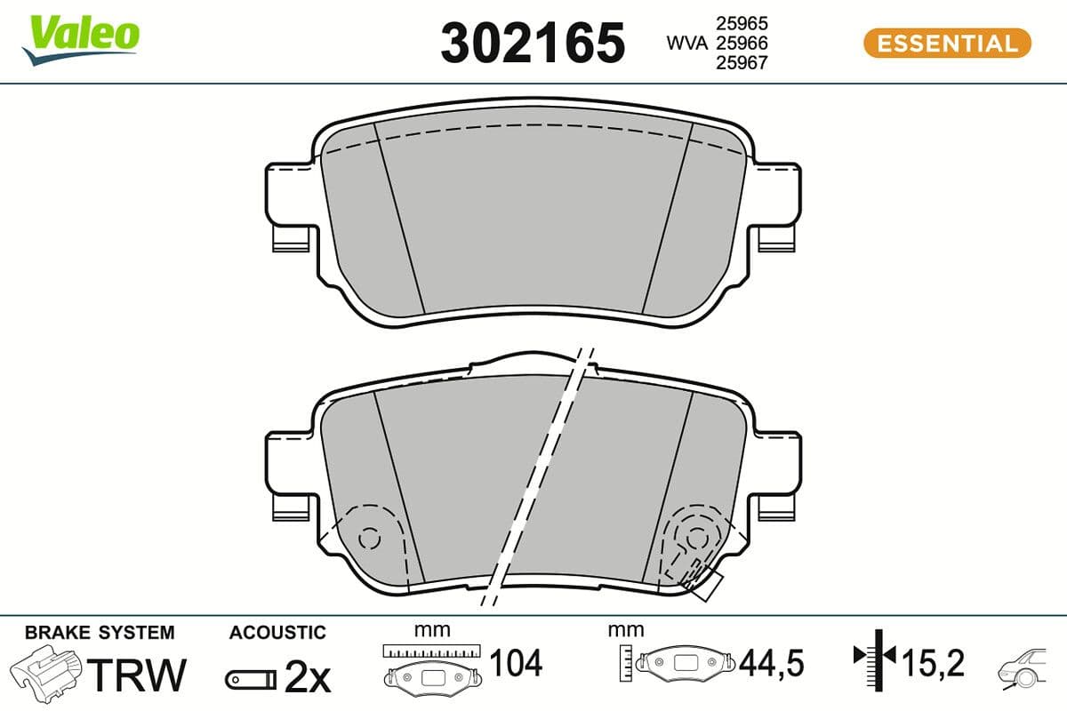 set placute frana,frana disc VALEO 302165