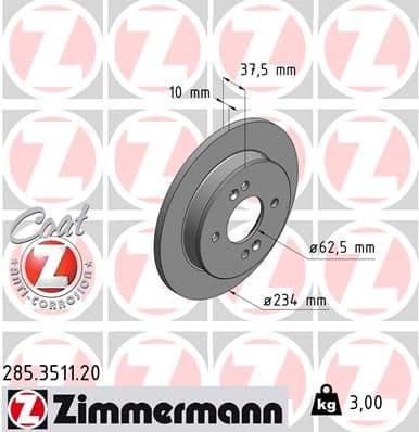 Disc frana ZIMMERMANN COAT Z 285.3511.20