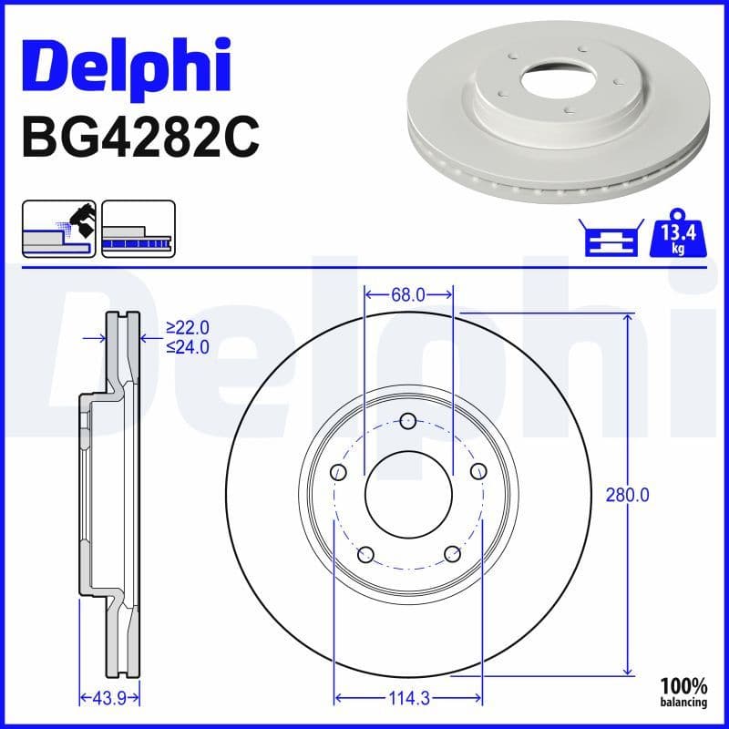 Disc frana DELPHI BG4282C