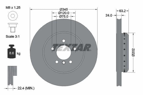 Disc frana TEXTAR PRO+ 92182525