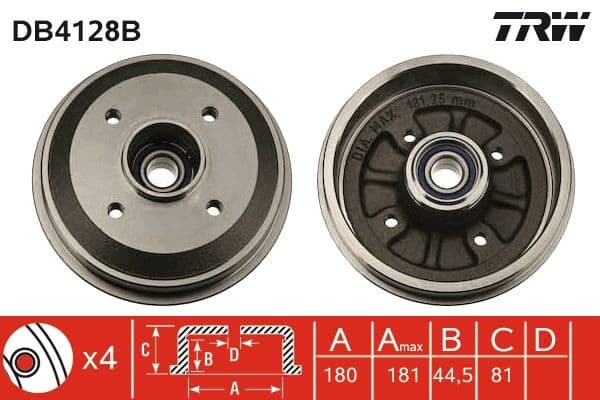 Tambur frana TRW DB4128B