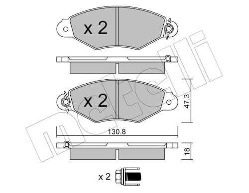 set placute frana,frana disc METELLI 22-0253-0