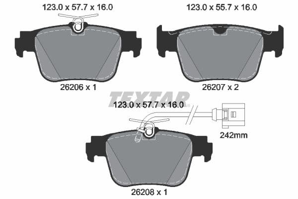 set placute frana,frana disc TEXTAR Q+ 2620603