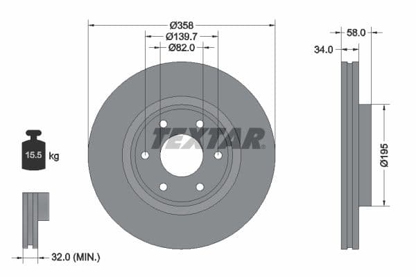 Disc frana TEXTAR PRO 92309803