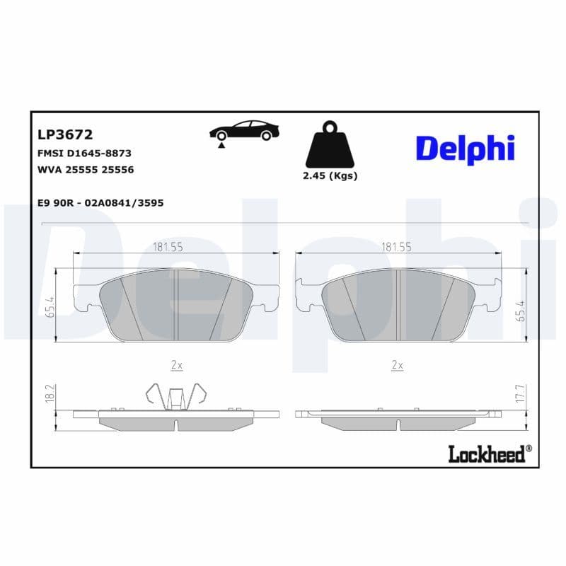 set placute frana,frana disc DELPHI LP3672
