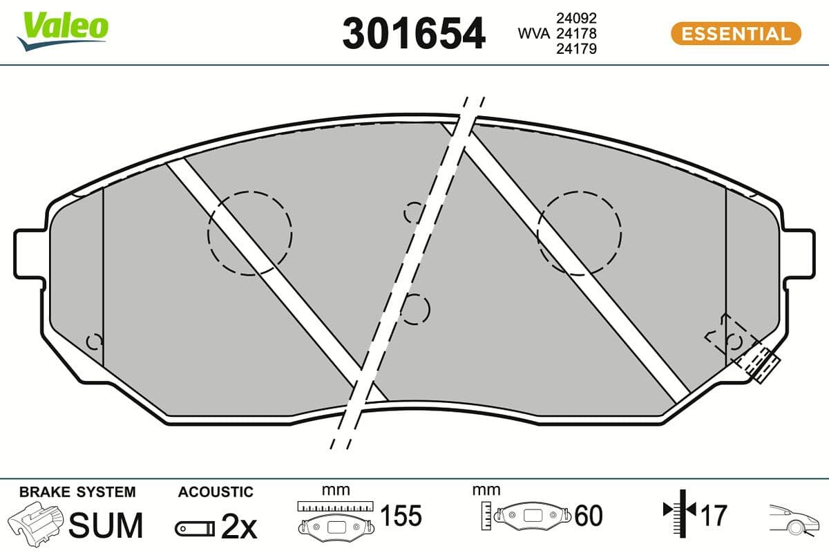 set placute frana,frana disc VALEO 301654
