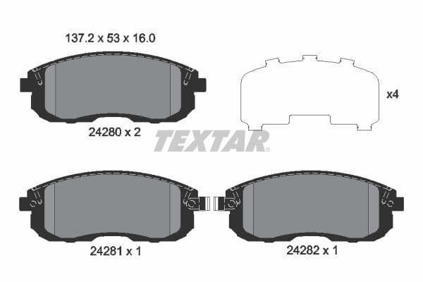 set placute frana,frana disc TEXTAR 2428001