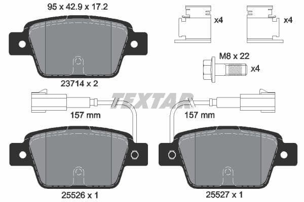 set placute frana,frana disc TEXTAR Q+ 2371403