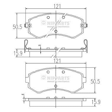 set placute frana,frana disc NIPPARTS J3601060