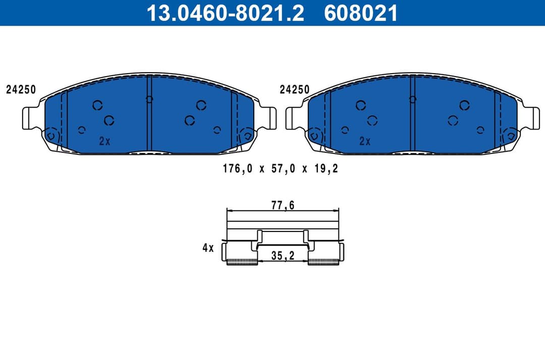 set placute frana,frana disc ATE 13.0460-8021.2