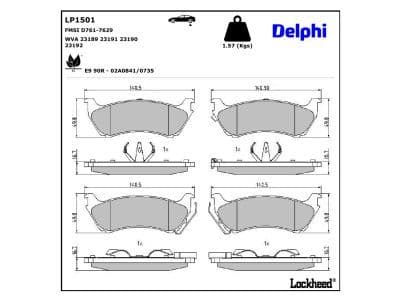 set placute frana,frana disc DELPHI LP1501