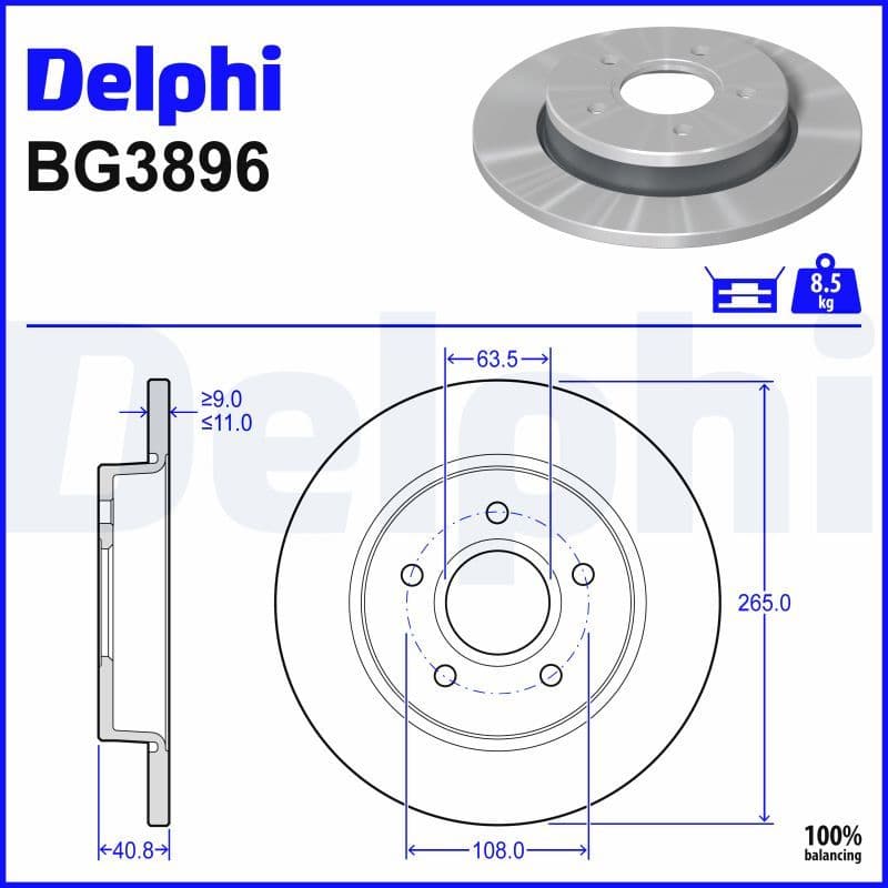 Disc frana DELPHI BG3896