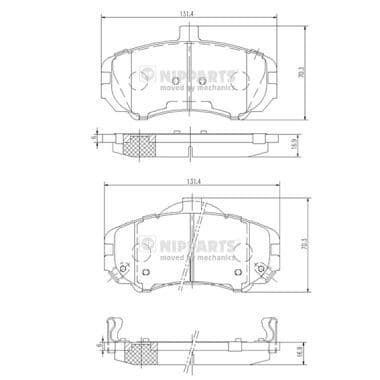 set placute frana,frana disc NIPPARTS N3600544