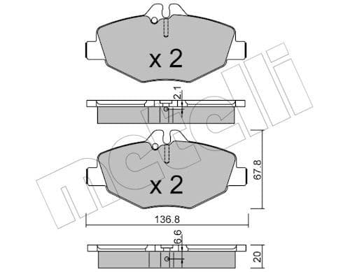 set placute frana,frana disc METELLI 22-0562-0