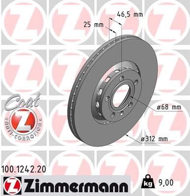 Disc frana ZIMMERMANN COAT Z 100.1242.20