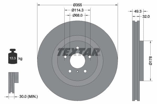 Disc frana TEXTAR PRO+ 92199105