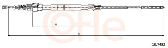 Cablu, frana de parcare COFLE 10.7492