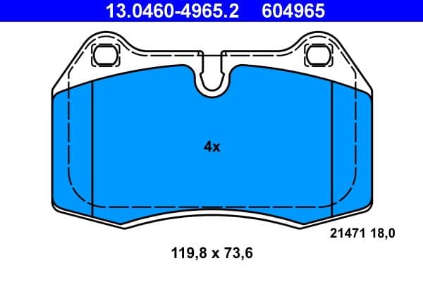 set placute frana,frana disc ATE 13.0460-4965.2