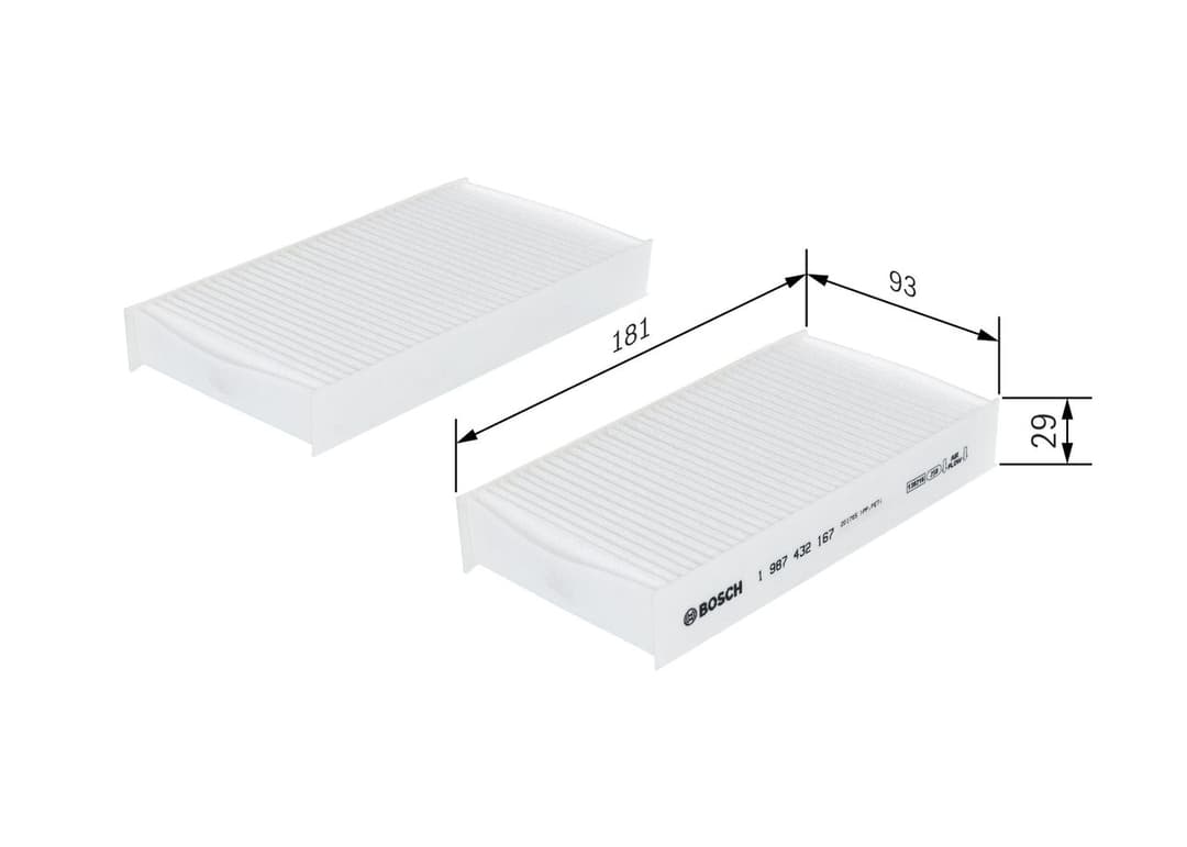 Filtru, aer habitaclu BOSCH 1 987 432 167