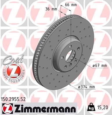 Disc frana ZIMMERMANN 150.2955.52