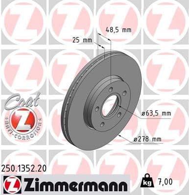 Disc frana ZIMMERMANN COAT Z 250.1352.20