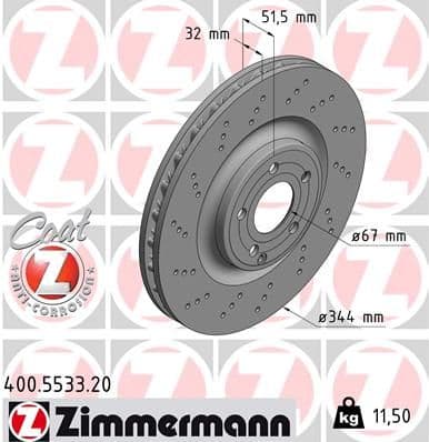 Disc frana ZIMMERMANN COAT Z 400.5533.20
