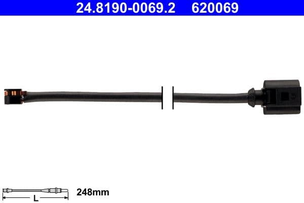 senzor de avertizare,uzura placute de frana ATE 24.8190-0069.2