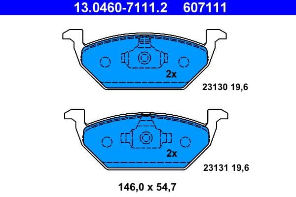 set placute frana,frana disc ATE 13.0460-7111.2